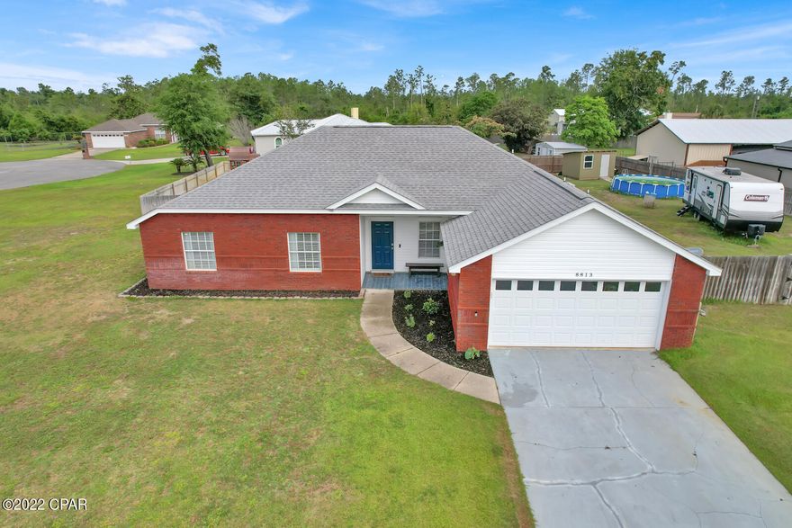 Enjoy country living, while having only a 15 minute drive to Panama City, with grocery stores nearby. This lovely home sits on large half acre corner lot. The back yard is entirely fenced in, with plenty of room for a pool and a play set. The home features a large living room, spacious kitchen and large bedrooms, with raised ceilings throughout and lvp flooring throughout. New appliances, water heater, HVAC System added in 2020. There is a water filter for well.