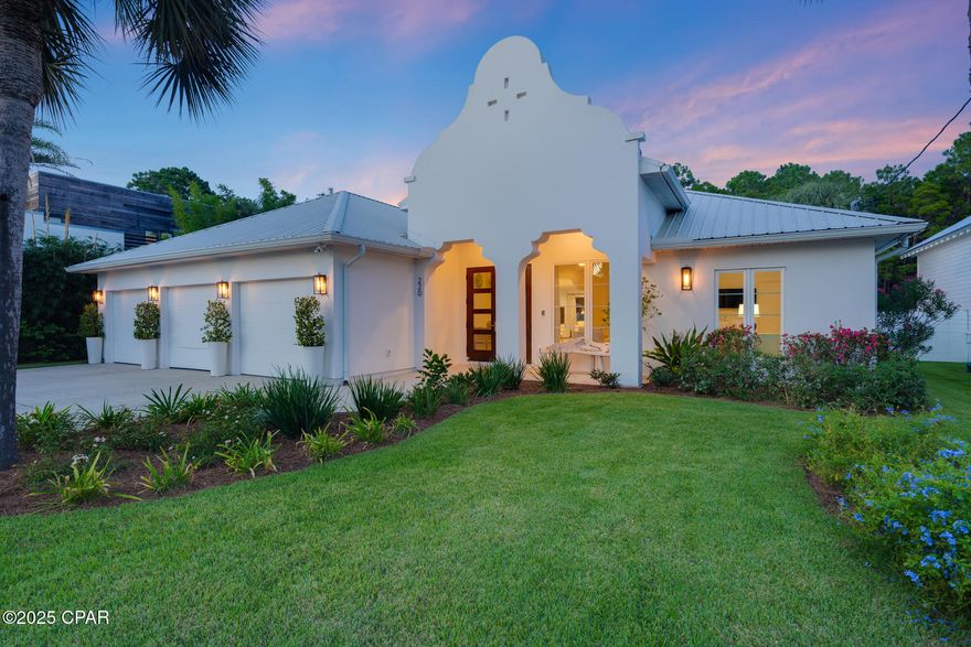 Experience the height of luxury coastal living at 220 Seacrest Drive, a 3-bedroom + bonus room, 4-bath architectural gem in the heart of Inlet Beach. Just steps from the Gulf and free from the constraints of an HOA, this home blends timeless design with modern sophistication for an effortless, beachside lifestyle.

Inside, white oak floors and custom walnut accents set a warm, refined tone, while walls of windows flood the interiors with natural light. The chef's kitchen is a showpiece, anchored by white quartzite countertops, a 36'' dual-fuel Wolf range with pot filler, Sub-Zero refrigeration, Cove dishwasher, ice machine, and walk-in pantry—perfect for entertaining or everyday ease.

Three of the bedrooms enjoy their own private, designer baths, while the bonus room is served by a separate bath. The fourth full bath is located outside, designed as a functional, beach-friendly pool bath. Finishes include Zellige Pearl White tile in the master shower and Seaside Limestone accents inspired by the area's most exclusive coastal builds. Throughout the interior, polished nickel fixtures add a gleam of elegance. New 3 ton Goodman HVAC

Outdoors, a hot-and-cold shower with side-yard access keeps sand where it belongs. Recent upgrades include impact glass front and patio doors, replaced windows, and new gutters and downspouts for peace of mind.

The 3-car garage offers abundant storage for bikes, boards, and beach gear. From here, it is a short stroll to the sugar-white sand and turquoise waters, with top-tier dining, shopping, and 30A attractions minutes away. A public beach access is located right at the entryway of the road, adding unmatched convenience for daily beach visits.

220 Seacrest Drive is more than a home. It is a rare opportunity to own a thoughtfully designed, move-in-ready coastal retreat in one of Inlet Beach's most coveted locations.