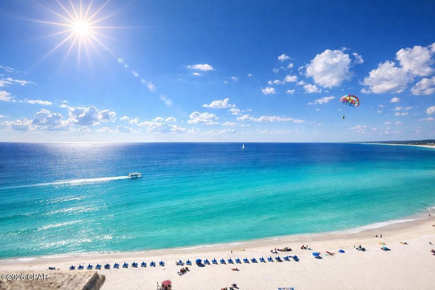 OPEN HOUSE - Sunday 4/12 from 12-3 PM!!!!!

Live the beach life--tour this home today! Come experience all this beautiful property has to offer, from its inviting spaces to its ideal coastal location. Whether you're searching for your next home or just exploring the market, we'd love to welcome you. Stop by, take a tour, and see why this could be the perfect place for you!

Beautifully decorated NON-RENTAL unit - Experience Gulf living in a furnished two-bedroom condo offers breathtaking panoramic Gulf views and front-row seats to the Airshow --plus a spectacular view of hundreds of boaters enjoying the Emerald waters.

This upscale, turnkey unit is fully rental-ready -- perfect for investors or anyone dreaming of exceptional coastal living. Inside, you'll find thoughtful upgrades, including a wine fridge, stainless-steel appliances, and a fully equipped kitchen ready for everyday living or guest stays.

The primary suite features dual vanities, a shower, and a soaking tub, while the guest bedroom has access to its own full bathroom. A comfortable full size bed in the bunk area provides additional sleeping space, and there are extra storage units available for added convenience.

Ideally located right by the elevators, this unit offers easy access to the beach, pools, and resort amenities.

Resort amenities include two sparkling pools (one heated), a fully equipped fitness center, a lively Tiki bar with drinks and snacks, and a conference room. Enjoy a scenic walking trail down to the beach complete with a beach shower, along with on-site restaurants, boutique shops, and covered parking conveniently located under Tower 1--no long walks or crossing busy streets like other resorts.

Sip your morning coffee from your private balcony as the sun rises over the stunning Emerald Coast. With its unbeatable location, turnkey setup, and strong rental potential, this condo is truly a Pearl on the Gulf. Don't miss your chance to own your piece of paradise!