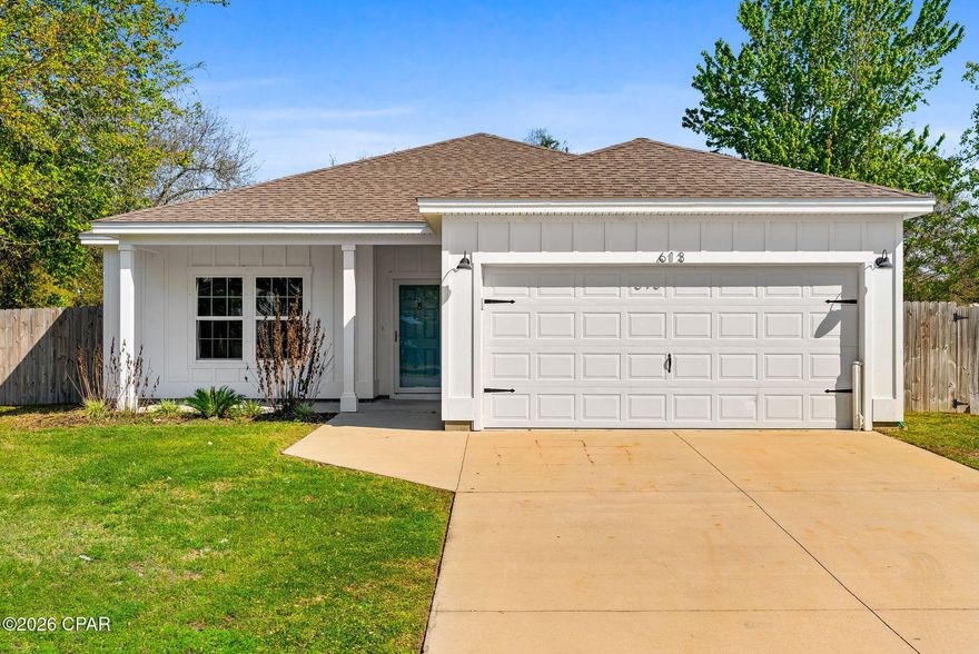 Welcome to 613 Live Oak Lane--a newer construction home (2021) offering the perfect blend of modern style, privacy, and coastal convenience in a quiet Panama City Beach setting.
From the moment you step inside, you'll notice the bright, open layout and clean, contemporary finishes. Luxury vinyl plank flooring flows throughout the main living areas, while the crisp white kitchen creates a fresh, inviting space that's perfect for everything from casual mornings to hosting friends and family. Natural light fills the home, giving it an airy, relaxed feel that fits the beach lifestyle.
Step outside and enjoy one of this property's standout features--a fully fenced backyard on a spacious 0.25-acre lot. Whether you're spending time outdoors, creating your own backyard retreat, or simply enjoying a little extra privacy, this space offers flexibility and room to make it your own.
Location is where this home truly shines. Tucked away in a quieter area, yet close to everything that makes Panama City Beach so desirable:
Just 2.1 miles to Beach Access 24
Only 2.3 miles to Beach Access 22
3 miles to Rick Seltzer Park for easy beach days and shoreline access
3.4 miles to St. Andrews State Park, offering scenic beaches, trails, wildlife, and a public boat ramp
4.4 miles to Carl Gray Park with additional boating access
You're also conveniently close to grocery stores, restaurants, and everyday essentials--making it easy to enjoy both daily living and everything the area has to offer.
Living here means being part of Florida's Emerald Coast, known for its sugar-white sand, emerald waters, and beautiful coastal scenery. With Panama City Beach continuing to grow, this area offers an expanding mix of dining, recreation, and lifestyle opportunities.
Whether you're looking for a full-time residence, a second home near the water, or an investment opportunity, 613 Live Oak Lane delivers a combination of newer construction, outdoor space, and a location that keeps you close to it all--while still offering a more peaceful setting.