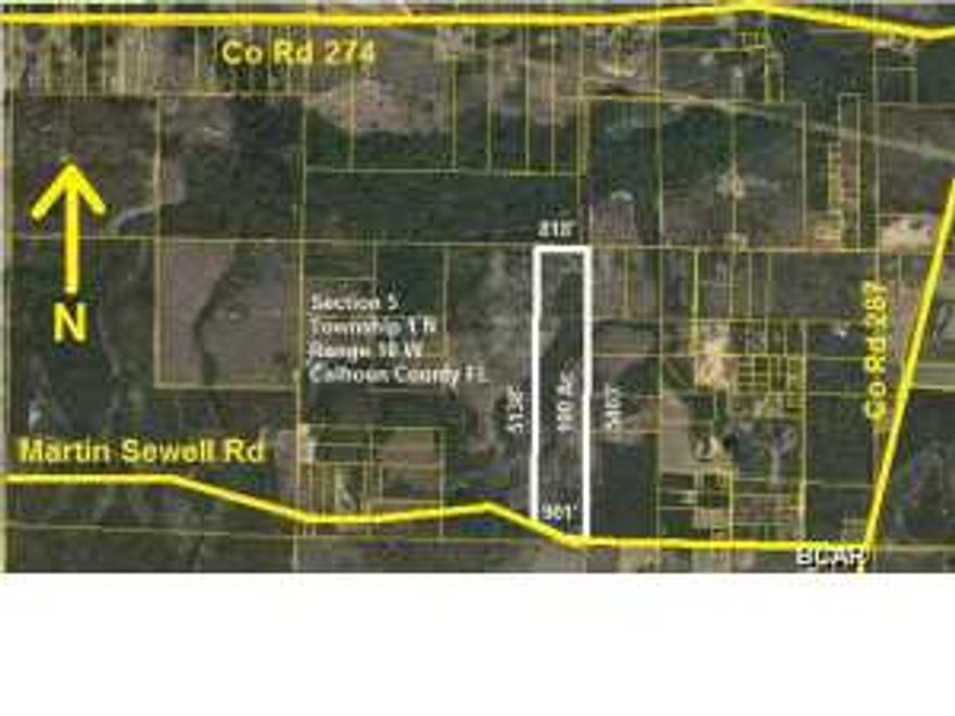 Nice 100 Acre parcel with 900' of frontage on paved Martin Sewell Rd in NorthWest Calhoun County Florida. Rolling terrain with a couple of small springs and creeks, some upland and some bottomland. Some Pines but no significant Timber Value.