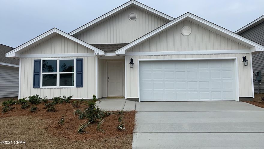 This is the Cali floor plan. As you enter this home you will find quality paint with orange peel textured walls and traditional 8' ceilings. Vinyl flooring

throughout all common areas of the home and carpet in bedrooms. The kitchen is open and spacious with a center island and includes a pantry, beautiful stained

cabinetry and durable laminate countertops as well as a Kinetico water filtration system. Appliances include a dishwasher, stove and microwave. Bedroom 1 has

a nice sized bath with separate shower and large soak tub, as well as a large walk in closet. This home is being constructed with the Zip Sheathing system,

providing greater protection than a traditional housewrap from damages due to wind, rain, and extreme weather. A standard Smart Home package includes a KwikSet keyless entry, Skybell doorbell, automated front porch lighting, an Echo
Dot device, and Quolsys touch panel which can be integrated to control your lighting, thermostat, front door and so much more.
A builder 10 year structural warranty is also included.

Pictures, photographs, floor plans, elevations, features, colors and sizes are approximate for illustration purposes only and will vary from the homes as built. Home and community information including pricing, included features, terms, availability and amenities are subject to change and prior sale at any time without notice or obligation. For Move-In/Completion Estimates: Ready dates are estimates only. Timing of completion of construction and buyer move-in are subject to contingencies contained in home purchase agreement and governing jurisdictions issuance of a certificate of occupancy, and may change due to forces majeures and other delays or disruptions outside the reasonable control of the Builder.