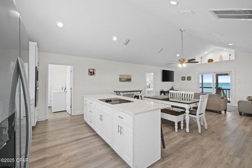 Under contract - taking back ups! PRICE ADJUSTMENT.... Discover the epitome of coastal living in this breathtaking **GULF FRONT home**, perfectly situated on the award-winning sugar-white sands of North Cape San Blas. Boasting 4 spacious bedrooms and 2 fully updated bathrooms, this charming retreat has been meticulously renovated following Hurricane Michael to ensure every detail exudes modern elegance and functionality. Step inside to be greeted by sleek engineered floors that radiate coastal charm. The heart of the home, the kitchen, features quartz countertops, stylish new cabinets and new appliances that make cooking a delight. Both full bathrooms mirror the same high-quality finishes, creating a cohesive and refined aesthetic throughout the property. Recessed lighting adds a contemporary touch, while strategically placed ceiling fans help circulate the gentle coastal breeze. The exterior is equally impressive, with a metal roof, durable siding, and hurricane-rated windows that provide peace of mind. Beneath the home, a spacious concrete pad offers ample room for parking multiple vehicles, storing beach gear, or even setting up a hammock to relax in the shade. The thoughtful design ensures practicality without compromising on style, making this home as functional as it is beautiful. What truly sets this property apart is the unparalleled beachfront access. Imagine waking up to the sound of waves lapping against the shore and stepping directly onto your own slice of paradise. The wide beach frontage offers endless opportunities for sunbathing, shelling, or simply unwinding with the calming sights and sounds of the Gulf. Additionally, Cape San Blas provides miles of unspoiled shoreline, perfect for long walks or exploring the natural beauty of the area. Additionally, the home sits on Clipper Way, a short and peaceful street with very little traffic, ensuring quiet and tranquility. Don't miss your chance to own this slice of coastal paradise. Call to make an appointment to see this home today!