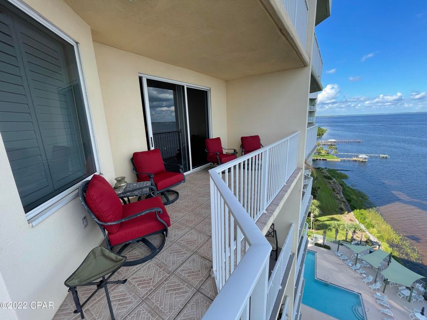 For Lease - Beautiful 2 bedroom, 2 bath fully furnished Hibiscus by the Bay condo with panoramic views overlooking the bay! Not only does this condo have incredible views, but it offers a large balcony to enjoy your morning coffee at sunrise or a glass of wine at sunset. The spacious floor plan is an open concept with the kitchen, dining, living room, and a flex space for a work-from-home office setup. The kitchen features granite counters, stainless appliances, and ample cabinet space with all cookware provided. There is a monster 85'' TV in the living room to watch the big games while kicking back with those water views. The master bedroom is on the waterfront side with a balcony access door and offers a king bed suite with attached bathroom and walk-in closet. The split bedroom plan creates privacy with another bedroom and full bath on the other side of the condo. Hibiscus by the Bay is situated near the Hathaway Bridge close to the Navy Base, convenient to grocery stores, shopping and the beaches! *No pets allowed. Rent includes water, sewer, internet, & trash.