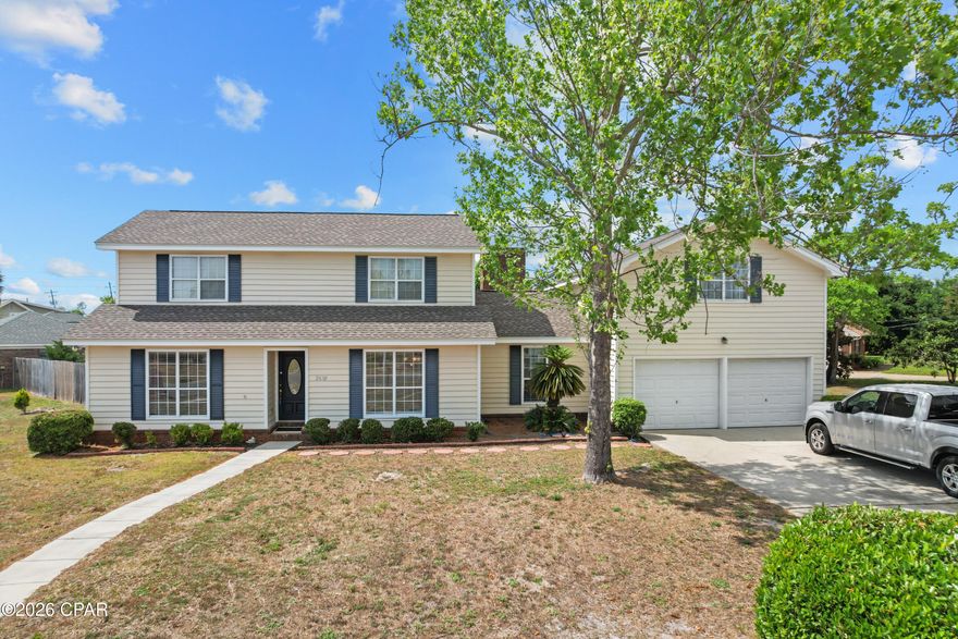 This 4 bedroom 3 bath home is a gathering place for friends and family which is nestled in Panama City's popular Forest Park area.  Home offers 2 master suite's one on each floor making it perfect for a family with a parent living with you, teenage children or if you have frequent house guests.  Cozy family room with a beautiful fireplace, and vaulted ceilings, spacious living and dining room, either which could be used as a home office.  Kitchen has stainless appliances, plenty of cabinet and counter space, granite counter tops, a cozy breakfast nook overlooking the large back yard.  Recent upgrades include but are not limited to replacing AC/Heating unit, privacy fence, exterior and interior painted, LVP flooring and the pool was refinished.  In the spacious back yard you will find a wonderful inground pool and firepit which can be enjoyed while sitting under the covered patio.   Home has been meticulously maintained as you will notice as you enter the front door.  Call for your private showing today.   All sizes, ages are approx. measure if important.