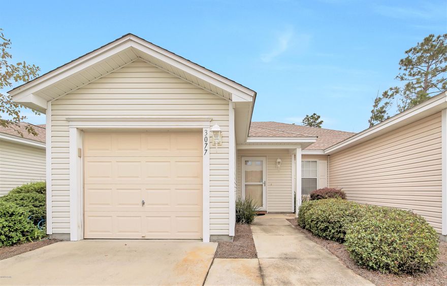 CENTRALLY LOCATED ATTRACTIVE HOME IN A GREAT COMMUNITY!!! The interior of this nice home features 2 bedrooms, 2 full bathrooms, a large eat-in-kitchen, an extra dining area, a great open floor plan and a one car garage. The kitchen features ample counter and cabinet space, a large breakfast bar, an island and a pantry. The master bathroom has a double vanity with plenty of counter space and cabinets, a walk-in closet and a regular closet. The exterior features a screened porch, attractive landscaping and sidewalks. The association maintains your yard! In addition, take advantage of the community pool!! The neighborhood is very well kept and is close to shopping, schools, restaurants, parks, and many other destinations. Call today for your own private viewing.