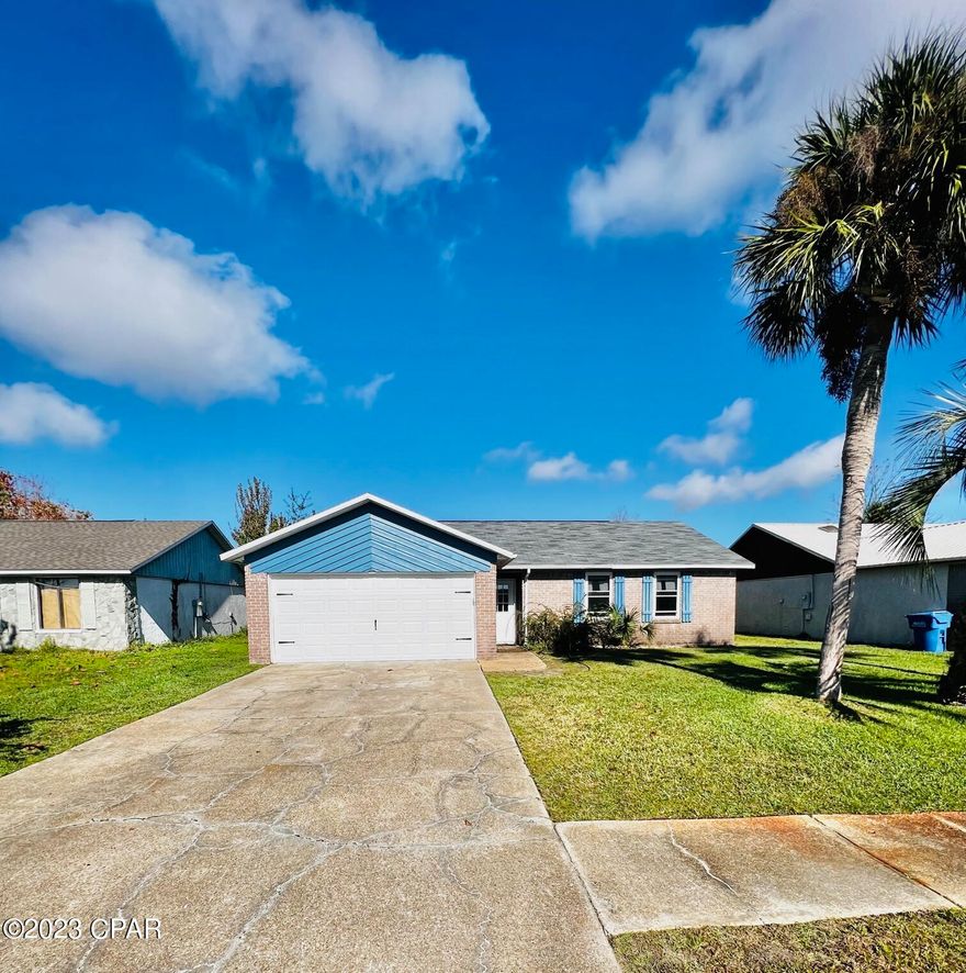 Fully renovated in 2019/2020, 3 bedroom 2 bath home, move in ready and within 10 mins of Tyndall AFB. Granite counter tops, beautiful cabinetry,Fireplace in living room, Dining area adjacent to the kitchen, and sliding door that leads to a over-sized fully fenced in backyard. Master bedroom has its own ensuite. All bedrooms have custom barn-door closets. 

All sizes and sq/ft is approximate if important please measure.