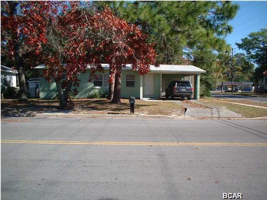 Back on the market! This is a well taken care of home on a corner lot close to Downtown/St Andrews. Features a carport with laundry room, central heat & air, refrigerator, stove/oven and fenced yard. Available now - please no pets.