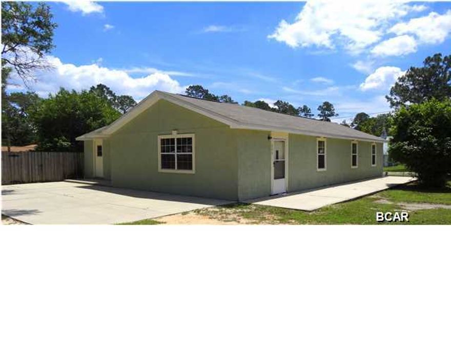 Single Story 4 bedroom 2 bath home situated on a large corner lot. Approximately 2,096 SF H&C, this home features vaulted ceiling in the living room, tile and carpet flooring throughout home, stand alone shower with Double vanity in full bath, good size bedrooms, and large sized Master bedroom w/corner tub and separate shower. Recent upgrades include brand new 25 Year Composition Shingle roof, new kitchen cabinets, new dishwasher and range hood, new ceiling fans, new exterior door, new carpet in bedrooms and a fresh coat of paint throughout the entire home inside and outside. Large fenced in lot approximately 120x135. Age, Square Footage, and room sizes approx., if important please verify.