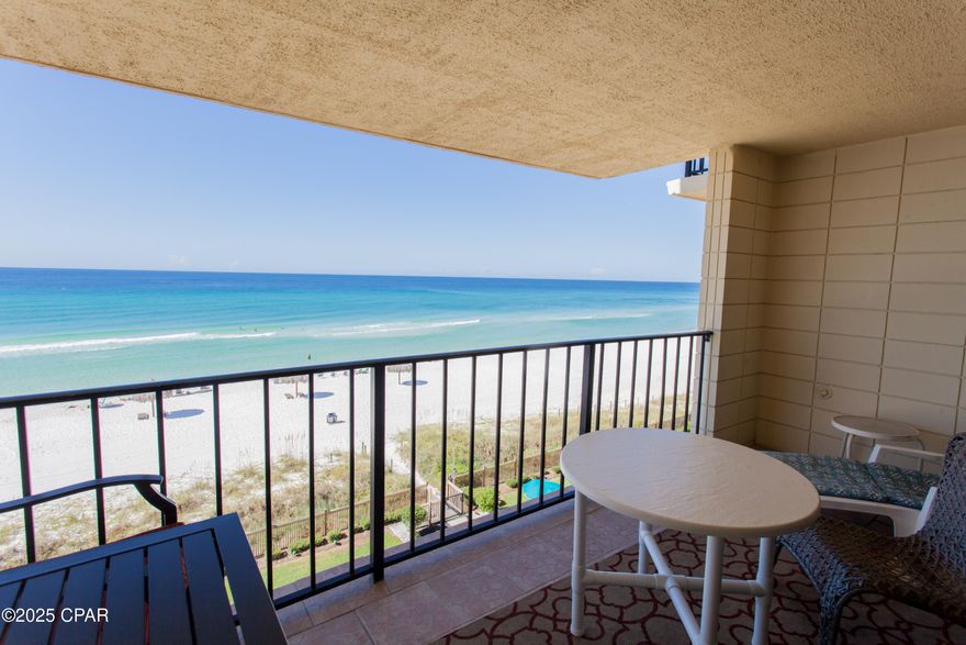 Experience the best of beachfront living in this beautiful Gulf-front condo at Mariner West, one of Panama City Beach's most sought-after low-density communities. Perfectly positioned on the sugar-white sands of the Emerald Coast, this complex offers a peaceful, private setting with only 58 total units across six stories—a rare find among the area's towering high-rises.

Step inside and you'll immediately notice the bright, open layout and tasteful coastal décor. The kitchen features modern finishes and flows seamlessly into the dining and living areas, all designed to take full advantage of the stunning Gulf views. After a day on the beach, unwind in the spacious living room or step out onto your private balcony to watch the sun dip below the horizon.

With one bedroom and two full bathrooms, there's plenty of space for family and guests. The unit's condition and presentation make it truly turnkey—ideal as a personal beach retreat or a high-performing vacation rental.

Mariner West amenities include a gulf-front pool, tennis and pickleball courts, shuffleboard, community room, and private beach access. Owners love the quiet, uncrowded atmosphere that sets Mariner West apart from the large resorts.

Don't miss this opportunity to own a piece of paradise at Mariner West 508—where comfort, location, and views come together perfectly.