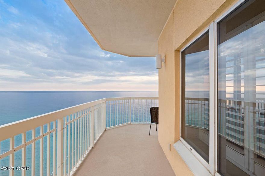 CURRENTLY UNDER CONTRACT, SELLER ACCEPTING BACKUP OFFERS! This upgraded, fully furnished 2-bedroom corner unit with wraparound balcony in Calypso Resort's West Tower sells turn-key ready for immediate rental or personal enjoyment. Ideal as a rental investment or private beach getaway. The spacious floor plan features tile floors throughout, an open kitchen with large center island, panoramic views of the gulf from the great room, a wraparound balcony, and a Gulf front master suite with luxurious en suite bath. Calypso Resort boasts world-class amenities, including: two Gulf front lagoon pools with poolside tiki bar, a fitness room, and direct beach access.