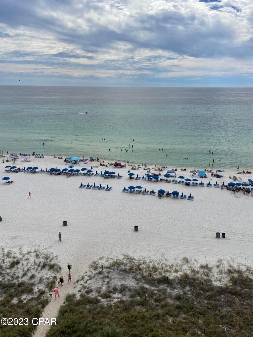 'CURRENTLY UNDER CONTRACT, SELLER WILL CONSIDER BACKUP OFFERS' Very few gulf front condos in Panama City Beach have this much water frontage and views from EVERY ROOM & BEDROOM. Featuring impressive floor to ceiling glass in all of the suites and also in the main Livingroom, this gorgeous 2BR/2BA condo offers incredible views from every room including Kitchen, except the bathrooms. Offered fully-furnished and ready to rent, or enjoy this beautiful Long Beach unit. Long Beach is a gated community with three gulf front pools, 3 Hot Tubs and pool-side bar/grill  shack. Call today for an appointment to see this wonderful condo. Owners second home for 24 years never rented. Easy to show, on Supra, vacant.