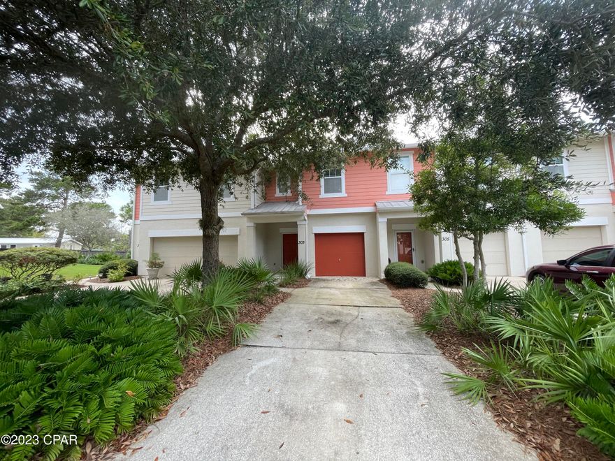 For Lease - Unfurnished 3 BR | 2.5 BA townhome in Whisper Dunes located on West Panama City Beach! This is a two-story unit with a garage converted ''man cave'' or car storage. The first floor is the main living space with the entry into the kitchen, living room and powder room. The kitchen offers all appliances including a refrigerator, stove/oven, dishwasher, microwave. It has a large breakfast bar and opens up to the living and dining area. Ceramic tile flooring and Pergo wood floors in the living area. There's plenty of room for a comfy movie night with large wall for any size TV. Back patio was just upgraded with low maintenance rock along with the concrete area great for grilling and enjoying the privacy of natural vegetation. The upstairs has three bedrooms featuring a large master suite with attached bathroom and good closet space. Two additional bedrooms with shared hall bath with a tub/shower combination and upstairs laundry room. Whisper Dunes is a residential community with townhomes and single family homes, sidewalks, and community pool! Located in West Panama City Beach, this is perfect for those working near the ECP airport, Santa Rosa Beach or 30A areas! *Pets negotiable upon approval with $350 non-refundable pet fee.