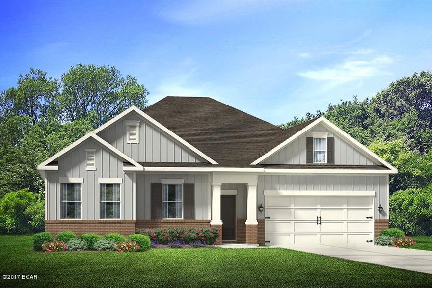 Bring your family to the Villages of Mill Bayou and enjoy a unique lifestyle here in Lynn Haven. Mill Bayou is a waterfront community with lots of amenities and is within walking distance of North Bay Haven Charter School. The Avion is a well thought out four bedroom, two bath floorplan. This spacious 2500 square foot home has lot of room for a growing family. The open concept family room and kitchen will easily accommodate you and your guests. Enjoy an extra room and make it your home office or playroom for the kids! Estimated completion, December 2017.