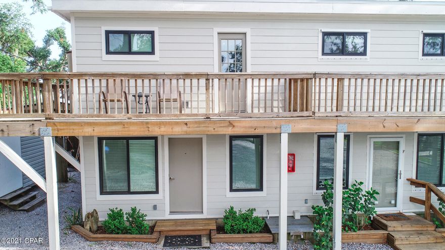 Little Hidden Gem. This water front community has much to offer. Located on Pratt Bayou with its own boat slip that can easily accommodate a 40' yacht.  This 1 bedroom 2 bath unit is fully furnished, and tastefully decorated with the Nautical theme. The 1st floor offers a well equipped kitchen with an breakfast bar for eating, custom tile back splash and plenty of cabinet space for storage. Ist floor is finished off with a living room and  full bath. The 2nd floor offers a bedroom large enough for a king, walk in closet with washer and dryer, and another full bath.  New roof and siding, also new hot water heater. Amenities include, boat slip, workshop, deck with grill, Gazebo, exterior shower and bath, extra laundry, climate controlled storage, structural and flood insurance. Welcome to Your Paradise!