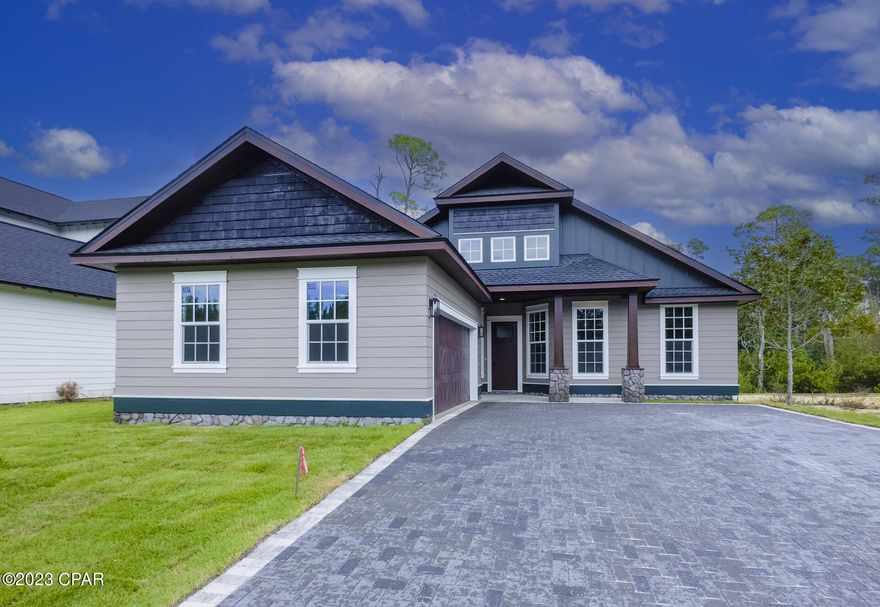 CURRENTLY UNDER CONTRACT, SELLER WILL CONSIDER BACKUP OFFERS
Amazing custom built home in Sanctuary Beach subdivision which nestled between The Legends Golf Course and St. Andrews Bay. This neighborhood is gated and has a community pool. The home has 10 foot ceilings 8 foot doors, LVP floors, custom tile work in the bathrooms, quartz counter tops, top of the line Thor appliances featuring a 36 inch 6 burner gas stove, huge island in the kitchen, large closest with built in shelving, insulated master bedroom walls to help noise cancelling and spray foam insulation. There is nothing builder grade in this truly luxury home.