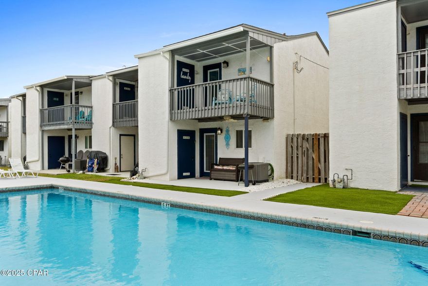 Investor's Dream - Fully Renovated, Steps from the Beach!

Welcome to 627 Laurel Street, where thoughtful renovations meets unbeatable charm tucked away in the short-term friendly area of Panama City Beach. This beautifully updated 2-bedroom, 2-bath townhome offers more than just a place to stay; it's a ready-made investment, a low-maintenance second home, or the ultimate beach retreat just steps from the Gulf. With beach access across the street, you'll be dipping your toes in the sugar-white sand and emerald waters within minutes of leaving your front door.

Inside, nearly every inch of this home has been upgraded. The kitchen boasts granite countertops, a marble backsplash, modern cabinetry with pullouts, and newer appliances including a refrigerator (2024), microwave (2025), and stove (2023). The open living and dining areas feature LVP floors, crown molding, and abundant natural light, while thoughtful touches like barn doors, tiled baths, and updated light fixtures elevate the style. Both bathrooms have been beautifully refreshed with new sinks, tile work, and even a full shower addition downstairs for convenience.

The improvements extend far beyond aesthetics. Big-ticket items are already taken care of; new HVAC (2020), roof (2022), tankless water heater (2019), and impact-rated windows (2022) ensure years of low-maintenance ownership. Safety and compliance are also built-in with storm shutters, solar cameras, CO/smoke detectors, emergency lighting, and fire extinguishers, giving peace of mind for absentee owners and guests alike. Even utilities and costs are easy on the budget, with average monthly expenses around $150 for power, gas, and water combined, plus a low HOA of $150 per month.

Step outside and enjoy the upper deck with or relax on the private patio with a new back door for easy access. Storage has been maximized with custom closet features, under-stair compartments, and extra cabinetry throughout. Whether you're hosting family, welcoming rental guests, or simply enjoying a quiet beachside retreat, this property adapts to your needs with comfort and ease.

The location is the icing on the cake... In the heart of Panama City Beach, you're close to Pier Park, shopping, dining, and entertainment, world-class fishing and boating, and all the excitement that draws millions of visitors here each year. For investors, that means strong rental demand. For second-home buyers, it means your vacation escape is also in one of the most desirable destinations on the Gulf Coast.

With all major upgrades complete and the beach at your doorstep, 627 Laurel Street is the definition of turnkey. Whether you're seeking a savvy investment, a stress-free second home, or simply a personal slice of paradise, this townhome delivers it all. Come check out this opportunity for yourself and take advantage of investing in the booming tourism of PCB!