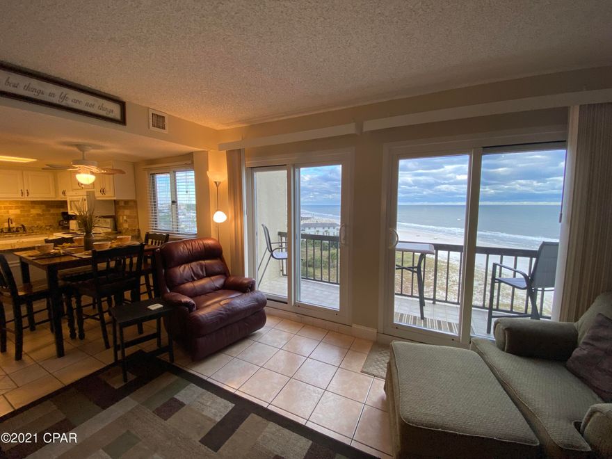 CURRENTLY UNDER CONTRACT, SELLER ACCEPTING BACKUP OFFERS' Situated next unit to the end of a wing of the 7th floor, this 2 bedroom. 2.5 bath condominium has beautiful views of the Gulf from the living and dining areas and the first floor balcony.  Upstairs, on the second level, are the Master Bedroom with its adjoining bath and private balcony, and the guest bedroom and hall bath with tiled shower.  Both baths have the taller vanities with granite countertops.  The view from the Master Bedroom and its balcony is of the serene Lake Powell.  The guest bedroom has stunning Gulf Views. The kitchen features white cabinets and appliances, tile backsplash and granite countertops.  Pinnacle Port Resort is situated on a 25+ acre site within a beautiful gated community having over 1/4 mile of beach frontage; two swimming pools, tennis courts, sauna/steam room, fitness room, free wi-fi, its own private freshwater dock with boat slips and boat launch.  Please note that the Association fees include electricity for heating, cooling and hot water.  The owner pays a small electric bill for lighting and appliances.  two swimming pools, tennis courts, sauna/steam room, fitness room, free wi-fi, its own private freshwater dock with boat slips and boat launch.