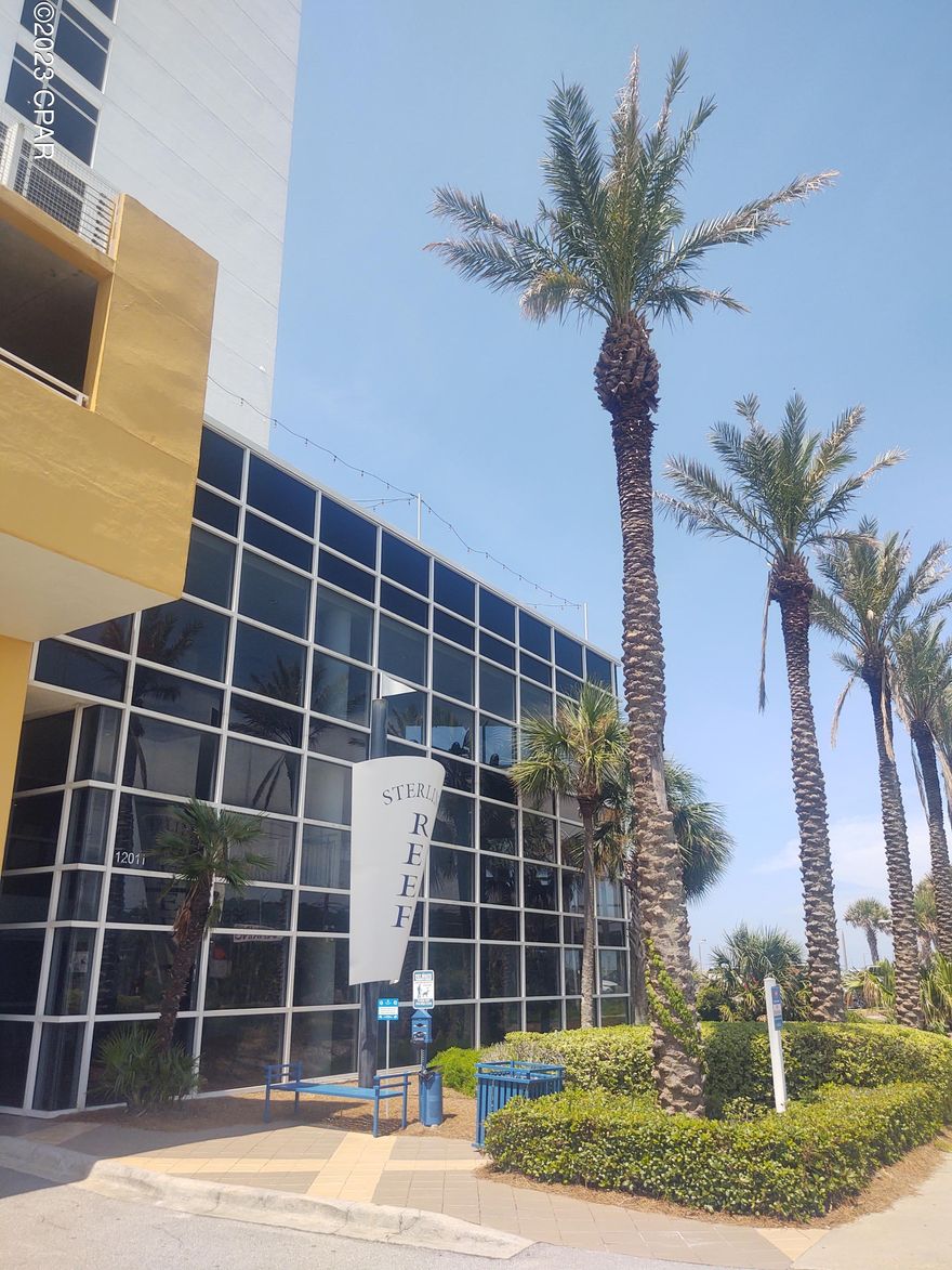 Location,location,location! Sterling Reef is a 22 story low density luxury Resort in a prime location on Panama City Beach.Walk out the front of the Resort and your within 3 minutes of great fishing at the County Pier next door or a quick walk down the street two blocks and your riding the water slides or relaxing in the lazy River at Shipwreck Island Water park  on those double red flag days when the Gulf waters are closed. The Resort is also only 3.5 miles to Pier Park a for dining and fun for the whole crew or 5 miles east to St.Andrews State Park. This prime location also allows you to avoid the highly congested traffic areas during peak season. Unit 1802 offers enough space for the whole family to vacation in comfort and features a gulf front master bedroom and oversized balcony to take in the breathtaking views of the emerald gulf waters below.The master suite features a spacious master bath, large walk in closet and double sliders leading to the balcony. The guest suite is located in the front of the unit to allow for more privacy with a full second bathroom down the hall. The condo comes completely furnished and rental ready. A new HVAC system was installed in 2020 as well. Some of the  Resort amenities include a seasonally heated 2 level pool ,a fitness center that offers views of the beach and a grilling area. there is plenty of parking in the parking garage as well. Don't miss your chance to own at Sterling Reef resort.