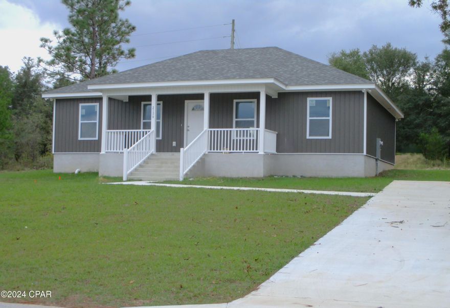 Brand New Affordable Home in Sunny Hills, not far from the Florida Panhandle's best offerings of white sandy beaches, the emerald waters of the Gulf of Mexico, or many of the area's freshwater lakes, creeks, rivers and nature trails. This custom home crafted by a local builder boasts a spacious layout with open living areas and a split bedroom floor plan. A few of the features that surpass the standard offerings of our competitors are: stylish ceiling fans included in the bedrooms and living room, thick granite countertops, a kitchen island with a generously sized granite surface, wood window sills, recessed lighting, underground electric utilities, spray-in insulation and 5/8 CDX roof decking. Come join this welcoming community (with no HOA fees) as we experience exciting new growth! Sunny Hills is home to several lakes, including the popular Boat Lake with a family oriented swim park and beach, an 18 hole golf course, parks, boat ramps, a library and community center and more!