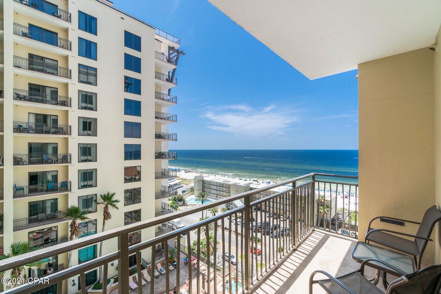 UNDER CONTRACT. SELLER ACCEPTING BACKUP OFFERS. Welcome to your new Beach Condo with stunning views of the Gulf of Mexico! Over $28K in vacation rental income so far in 2021! This Beach Condo is an excellent opportunity for anyone looking for a personal beach retreat or a vacation rental property.  If used as a vacation rental property, this efficiency unit can potentially make as much rental income as a one bedroom unit; however, because this is an efficiency unit, the condo association dues are lower than a one bedroom unit, which can potentially increase your Return on Investment. Enjoy breathtaking views of the Gulf of Mexico from the main living areas as well as from your private balcony, which also overlooks the 4th floor pool terrace. This Beach Condo is located in Origins at Seahaven, on the West End of Panama City Beach which offers Resort style amenities including fourth floor pool terrace, giving the entire pool and sunset deck area a fantastic view overlooking the Gulf. Other amenities at Origin include a large theater room, game room, onsite guest laundry access, a fitness center, private dedicated beach access, covered garage parking, 24/7 security, Starbucks coffee onsite, BBQ and picnic areas, sauna, and observation decks.  Call today to see this beach condo in person!