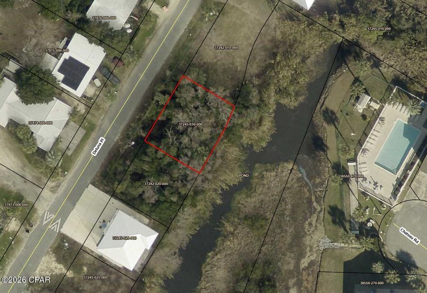 Residential Building Lot in FEMA Zone X, not in a flood zone, no extra building permit red-tape required, sewer available on street, public water available, natural gas available. Come put your home or mobile home on this lot with R2 land use better than R1! Waterfront on pond gives you extra peace and privacy on this smaller lot and sooooo close to the beach. Be a part of the West End! Walk to Laguna Dedicated Beach, Thomas Donuts, Carousel, Pier Park, 30a, Rosemary, ECP Airport is about 15 minutes drive.  This is an excellent location and sweet homestead spot.  Short-term rentals allowed, west of the harsh traffic pattern of Hwy 79 and Pier Park but close enough to hop over and back. This neighborhood allows registered or unregistered golf carts, just stay on the west end if unregistered. Get your piece of Paradise today!