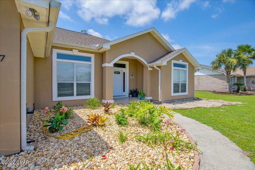 Come see this beautiful stucco finished 3BR/2BA 2Gar home with office/study room with pool in the desirable subd of Mowat Highlands. Many like-new features, almost all the windows have been replaced, with the roof replaced in 2018 as well, spacious dining area, granite counter tops with pull-up bar, stainless steel appliances, open living area with fireplace, huge laundry/mud room with cabinets and utility sink, walk-in shower in the master bath with, double vanity, wood-look tile throughout the home. Outdoors, enormous fence-in yard with shed and an in-ground pool that glows at night for an evening swim! Screen-in sunroom off the back patio, for outdoor relaxing. Being just North from the beach, shops and dining, and more! Nearby public boat launch, 20 mi/airport, Tyndall AFB/14 mi The schools serving the address is:  Deer Point Elementary School, Mowat Middle School and Mosley High School. Gulf Coast State College, North Bay Campus is 10 mi away.

Other features at 1207 Dundee Lane: One-story, high and dry, you'll find a warm neutral color theme , recently serviced HVAC system. As you walk in the covered entrance, you are greeted with a framed in decorative entrance into the living area with open transom, and window transoms throughout to let the sunshine in, recessed lighting, custom back splash in the kitchen, electric faux stone-tile fireplace, environmentally friendly wood-look tile throughout the home won't scratch or unlike other floor type such as hardwoods and repels allergens.

Also, features a double car-garage with an additional pull-off spot from the driveway for your boat, small camper, trailer of additional guest vehicle with a small pet door to garage area from inside the home. 
Let me take you outdoors, you won't believe the space! First notice this enormous fence-in irrigated yard with an in-ground beautiful refreshing fiberglass pool 3-5 ft in depth that glows under the moonlight for an evening swim! The pool deck recently redone and painted with cool to touch paint, garden rock beds to inhibit weed-growth, provides for excellent drainage and is erosion resistant and long lasting and even a shed to take care of your new rose bushes and the yard. The irrigation system has been updated and a new sprinkler system control installed.

In a neighborhood everyone loves and with a lot of like-new features to offer, this home will not last long. Call now to schedule your private and exclusive tour!