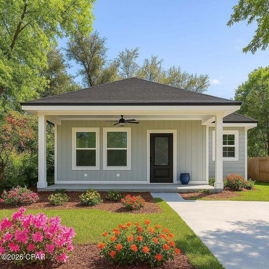 Beautiful BRAND NEW construction home in Panama City. This 3 bedroom, 2 bath, open flood plan home will be ready around March-April 2026. The home features an open floor plan, LVP flooring throughout, quartz countertops, and stainless steel appliances. Home will also be equipped wit generator connection and prewired for EV charger or RV plug. Home is currently under construction, please do not walk onto job site.