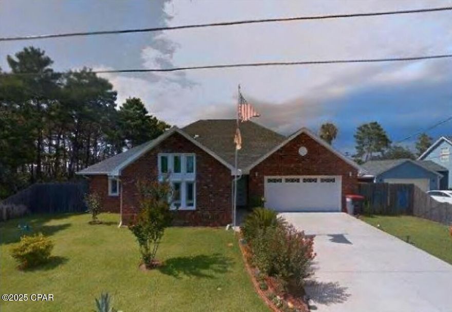 Desirable WEST END of Panama City Beach Magnificent Home. So many features You must see this home. 3 BR/2Bth Huge Living Room, Kitchen/Dining Room is perfect for entertaining and has amenities that would make a Chef take notice. Gas Multi-burner cooktop in Island, Double Ovens, Exhaust Hood over Cooktop. Master BR is HUGE and has walk-in closet, Bamboo Flooring, a master bath suite with large jetted tub and an oversize shower with dual end shower heads. Other bedrooms are large and share the second bath. One of them doesn't have a closet. The colors throughout the home are soft and excellent choices. The windows and doors are exceptional, and there are real storm shutters which protect all the windows from storms. The windows have dual features - Tip in at the top for ventilation and open to the inside for easy cleaning. Complete with an installed security system in the home - security is assured. There is a screened porch on the rear which is absolutely HUGE. The yard is very well landscaped and there is a well for the sprinkler system. A tankless gas water heater efficiently supplies as much hot water as you will ever need. The two car garage has an epoxy floor to help keep it clean, pegboard on the wall for better organization and there are pull down stairs to access the attic storage. This would make a fantastic Primary Home or a Beach Retreat since it is not far from the beach, convenient shopping and entertainment in the area. Schools are excellent in the area if you have children. This home comes with a Home warranty to make sure you don't have any surprises after you buy this beautiful home. You should schedule a showing to see this property before it's gone. 
Special Notes; The following items do NOT CONVEY: Window treatments, Storage Shed, Cabinet on wall in Living Room, Refrigerator in Garage