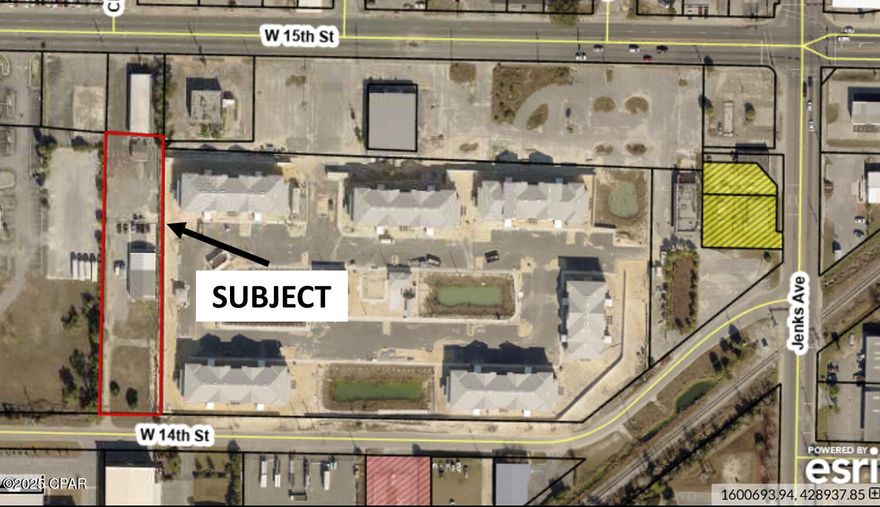 ENTERED FOR COMPARABLE SALE PURPOSES. Approximately .88 acre, with 3,000 square foot warehouse metal building with 3 garage doors - can be divided into 3 distinct bays with plumbing in place for bathrooms, 576 square foot detached garage, and fenced property perimeter. Property fronts 14th Street. Residual part of larger parcel fronting 15th Street - 15th Street frontage was purchased by State of Florida for flyover construction project.