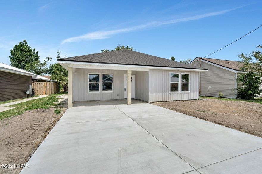 Welcome Home! 

Located in the heart of beautiful Panama City, FL! This stunning new construction property offers modern elegance and great location in town. 

Key Features:
- 3 bedrooms, 2 bathrooms
- Spacious open-concept living area
- Beautiful kitchen with all appliances and granite countertops
- Main bedroom with walk-in closet and en-suite bathroom
- Two additional well-appointed bedrooms for family or guests
- Stylish bathrooms with premium fixtures
- Light-filled interiors with large windows
- High ceilings and elegant finishes throughout
- Spray foam insulation in whole home. 

Great location and convenient access to amenities. Enjoy the best of Panama City living with nearby parks, shopping, dining, and schools just minutes away. 

Schedule a showing today! You do not want to miss this opportunity to own a brand-new home.