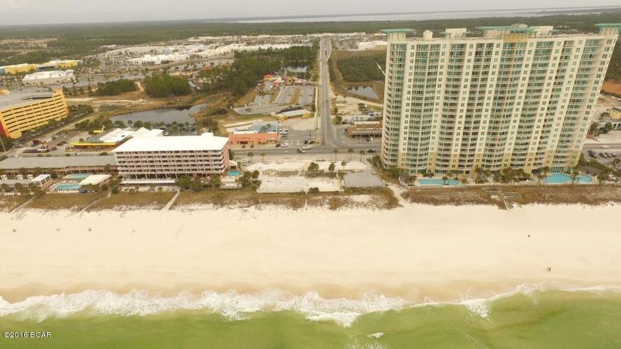 Best location for gulf front project on Panama City Beach. Zoned for high rise, either hotel or condo.  This is the old Paradise Inn condo project, all leases have been purchased and the old project has been torn down.  Phase 1 & 2 environmental has been done as well.  The property is zoned commercial FBO-4 which is the highest density allowed on Panama City Beach. located just west of Aqua, the highest priced condo project on PCB  and across the street from Miracle Strip and Pier Park and just a short walk to Gulf World.  This is truly location, location, location.
