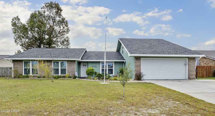 Take a look at this beautiful home tucked away on a peaceful cul-de-sac just minutes from Tyndall Air Force Base!  This updated 4-bedroom, 2.5-bath home offers over 2,400 square feet of comfortable living space with plenty of room for everyone. Inside, you'll find two spacious living areas filled with natural light—perfect for family gatherings or entertaining guests. The kitchen opens to the main living room and will quickly become the center of the home. All three downstairs bedrooms are large enough to accommodate king-sized beds, and the fourth bedroom with a half bath upstairs is ideal for guests, a home office, or a hobby space. Step outside to enjoy your own private backyard retreat, complete with a fenced yard, a storage shed, and an above-ground pool with a deck—perfect for relaxing on warm Florida days. The large glass and screened patio off the back of the home provides additional space to unwind and enjoy the outdoors year-round.This home has been meticulously cared for and thoughtfully updated, with all major components replaced within the last five years. An added bonus for buyers: the seller will pay off the solar panels at closing, allowing the new owner to enjoy the benefits of energy-efficient living and reduced utility costs with no additional expense. With a two-car garage, a family-friendly layout, and a prime location close to the base, shopping, and schools, this home truly has it all.