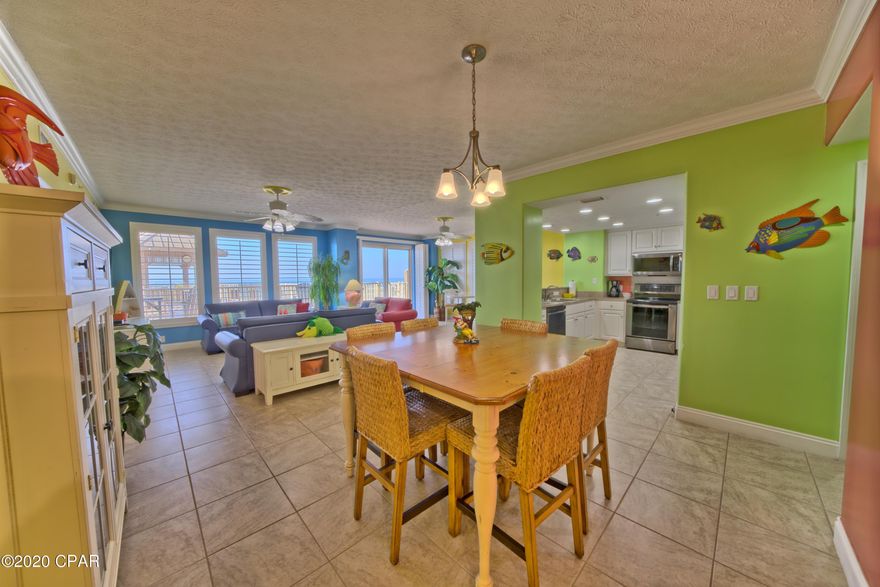 This is a rare opportunity to own a ground floor unit directly in front of the pool. It is the only 3 bedroom unit in the complex that meets this criteria.  Never have to ride an elevator. There is only two 3 bedroom units per floor. You will feel like you are in Jimmy Buffet's Margaritville. This is your opportunity to own a piece of paradise. This unit is expertly decorated and has upgrades. It is within walking distance of the St Andrews State Park, has perhaps one of the best views on the beach and is near several great restaurants. This unit is a great rental. All information is believed to be correct but should be verified by the Buyer.