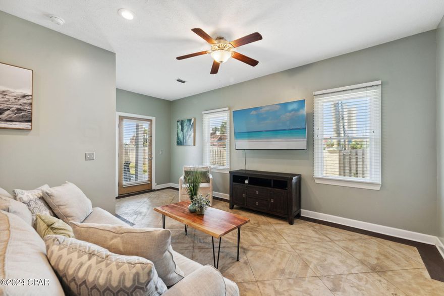 Move in Ready, centrally located in Panama City Beach, this townhouse offers 2 bedrooms, 2.5 bathrooms, and a 2-car garage, available furnished or unfurnished. Residents can enjoy amenities such as a pool, clubhouse, and private boat slips with lifts for rent, subject to availability. This townhouse presents a unique opportunity to own a slice of paradise on Grand Lagoon, within walking distance of the beach. Garbage included in rent, no pets.