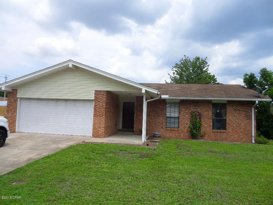 Adorable & affordable 3 bedroom, 2 bath brick home with 2 car garage located on a corner lot near Eglin AFB main gate.  Spacious living room with tile flooring, featuring wood burning fireplace. Kitchen features Stainless steel dishwasher and refrigerator, smooth-top range, double pantry and breakfast bar. Large master bedroom with walk-in closet and customized tiled shower. Screened patio with a 6 person jacuzzi hot tub. Another bedroom features fairly new wood laminate flooring. New privacy fencing surrounding the backyard with a small storage building. Sprinkler system, and security system. Several updates have been made including fixtures, ceiling fans, pedestal sink, and much more!  Convenient to shopping, restaurants, schools and Eglin AFB.