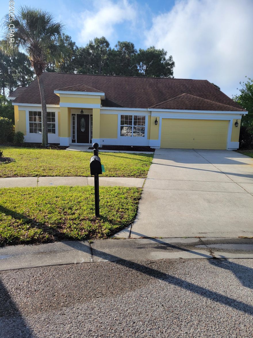 Palmetto Trace - Over 2000 sq. ft this 4 bedroom, 2.5 bath home features split bedroom floor plan, formal dining area, breakfast area, great room with electric fireplace and living room. Open kitchen host stainless steel appliances, granite countertops and large pantry.  French doors lead from the living room to large open pergola patio for enjoying quite evenings. Separate meter for sprinker system.  Community featrues 2 community pool. Easy access to beach and Pier Park. 1 small dog under 20 lbs. $250 pet deposit/$50pet fee/$25 month pet rent.