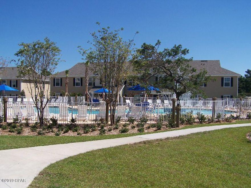 Two bedroom/two bath, first floor condo in a gated community, on site pool and workout gym.  Close to shopping and beach, mile from Pier Park.  All furniture and kitchen and linen package are for sale also