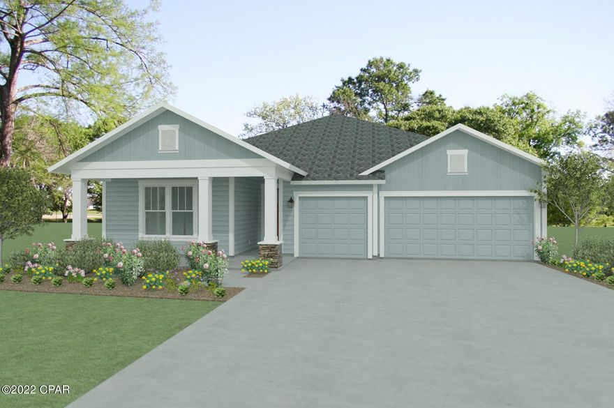 This is a new construction home to be built. Samuel Taylor Home's Tracewood floor plan. All homes are currently built above hurricane code with 2'x6' exterior wall framing, hurricane tie down rod and anchor system, architectural shingles and higher insulation ratings. Interior standard features include 9 and 10 foot ceilings, tile and carpeted floors, granite countertops, gas stove, microwave, dishwasher and garbage disposal. Upgrade options are available. Please visit the Model home located at 206 Basin Bayou Drive for more information! Excellent opportunity to be in the hottest community on the Beach.