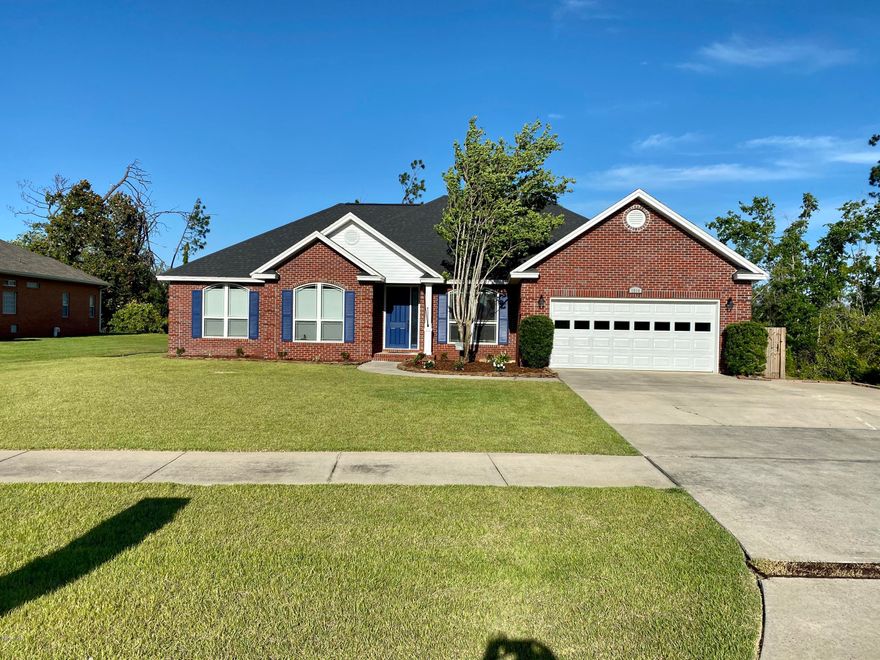 This beautiful well-kept home is located in the latest division of Mowat Highlands with sidewalks and is off the main road for quiet, safe walking etc. and only minutes to restaurants, shopping, and some of the best schools in Bay County. Over 2300 sqft. This 4 bed 2.5 bath home has been renovated in so many ways and is basically turnkey ready for move in. The front bedroom could be utilized as a home office. There is a formal dining room, a big breakfast bay, and a center island with a wine rack. Kitchen was updated with dishwasher and Microwave appliances in 2014. A Whirlpool refrigerator & GE stainless steel electric range with self cleaning oven in 2020. The guest bathroom features a private toilet and tiled shower that was updated in 2013 and is situated between two guest bedrooms. The master side of this open split plan features a large bedroom with an additional 6x8 sitting area. The bath has a double vanity, Jacuzzi tub and a separate shower. There are also his & her closets that were updated in 2014 with wood flooring & customized spacing. This home offers hardwood (2014) and tile flooring, updated interior & exterior lighting and a new roof (2018). All door hardware replaced and all ceiling fans and light fixtures and all windows except front three updated in 2015. Front yard sprinkler heads replaced in 2018. French doors, master bedroom, insulated front door, front 3 windows and insulated Garage door replaced in 2019. Garage is fully insulated so it could be made into an additional room if desired. The large fenced back yard has an 8'x12' shed situated in the back corner of the property leaving plenty of entertaining/playing area for family and animals. The required irrigation back-flow has been installed in 2020 so it is up to regulations.