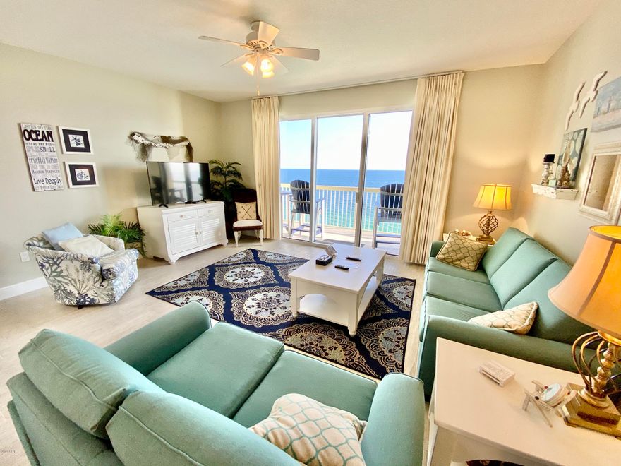 CURRENTLY UNDER CONTRACT, SELLER ACCEPTING BACKUP OFFERS Gulf Front 1 Bedroom/2 Bath @ Celadon Beach Resort offers the best of the West End beaches.  This beautifully maintained condo features recent updates including tile throughout; HVAC replacement in 2016; new Water Heater, Refrigerator, Dishwasher, and Washer/Dryer in November 2018. This floor plan features a large Gulf front living room with private balcony access. Celadon Beach Resort amenities include...2 Pools & 2 Hot Tubs, (one of each Gulf Front), Fitness Facility, Tennis, Parking Garage with climate controlled walkover and 283' of Beach frontage. Celadon exterior is currently being painted and all new LED lighting being installed.