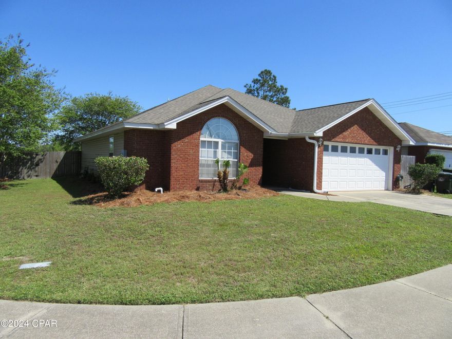 3 Bedroom 2 Bath Brick and vinyl home with a 2-car garage, located on a cul-de-sac, with a large, fenced back yard and lawn care is included. Stainless appliances in the kitchen, washer and dryer are included. Wood and tile floors with carpet in the bedrooms. All property sizes and ages are approximate, please measure and/or verify if important.
School assignments are subject to change, please check with Bay County for most accurate information.
Deposit is the same as the rent. Pets NOT Allowed!