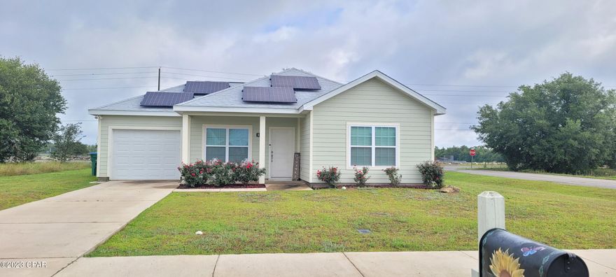 STOP Looking!! Here is the perfect house for your family!! Immaculate 3 Bedroom 2 Bath home with 1101 sq ft. Home is 3 years new, and is just waiting for you! Located on a corner lot with plenty of room for the kids to play, while you relax on the back porch. The home has an open split bedroom floorplan. Nice sized rooms with no carpeting in the entire home!! The Kitchen has plenty of cabinet space and solid surface countertops with a breakfast bar and island. The Attached 1 car garage gives you the needed storage space and the home has no wasted space!! The home has solar panels with electric bills only $20 per month!! This home is located close to MK8 & Marianna High school, and in walking distance to the MERE sports complex. The perfect location for your family!! This home will NOT last long at this price so call today for your private showing!!