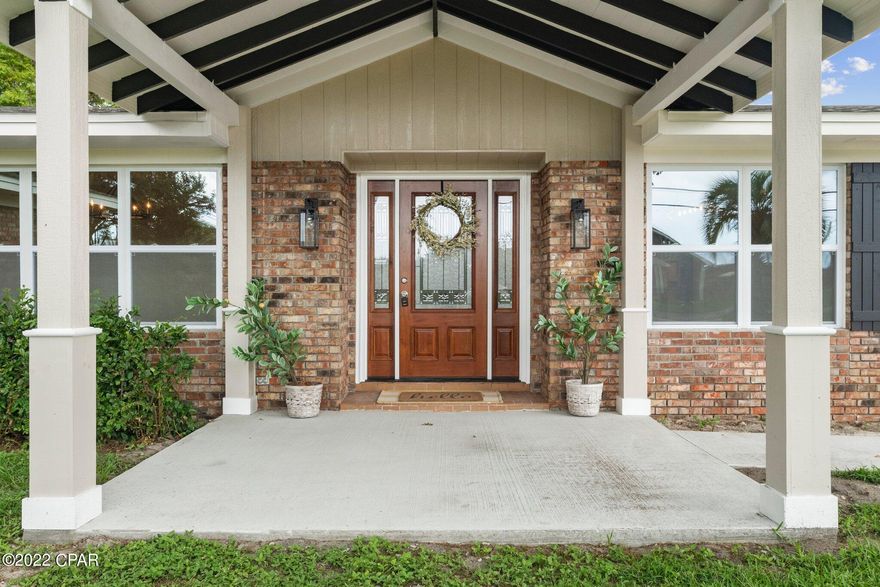 SELLER CONCESSIONS OFFERED! Waterfront-5 bed/3 bath home with pool in sought after location! Fully remodeled brick home on almost half an acre on well water. Close to shopping, dining, hospitals, schools... Fenced in backyard is big, private, level perfect for entertaining or gardening. Spacious & an open floor plan with a sitting/office room & wood burning fireplace. Heated & cooled sunroom overseeing the beautiful pool & pond in backyard. NEW roof, HVAC, windows, duct work, insulation, water heater, stainless steel appliances, new pool pump, light fixtures, ceiling fans & new flooring throughout. Kitchen fully updated with white shaker cabinets, beautiful white quartz countertop. Shed with new roof will stay. No HOA. Don't miss your opportunity to own this beautiful home in the heart tow