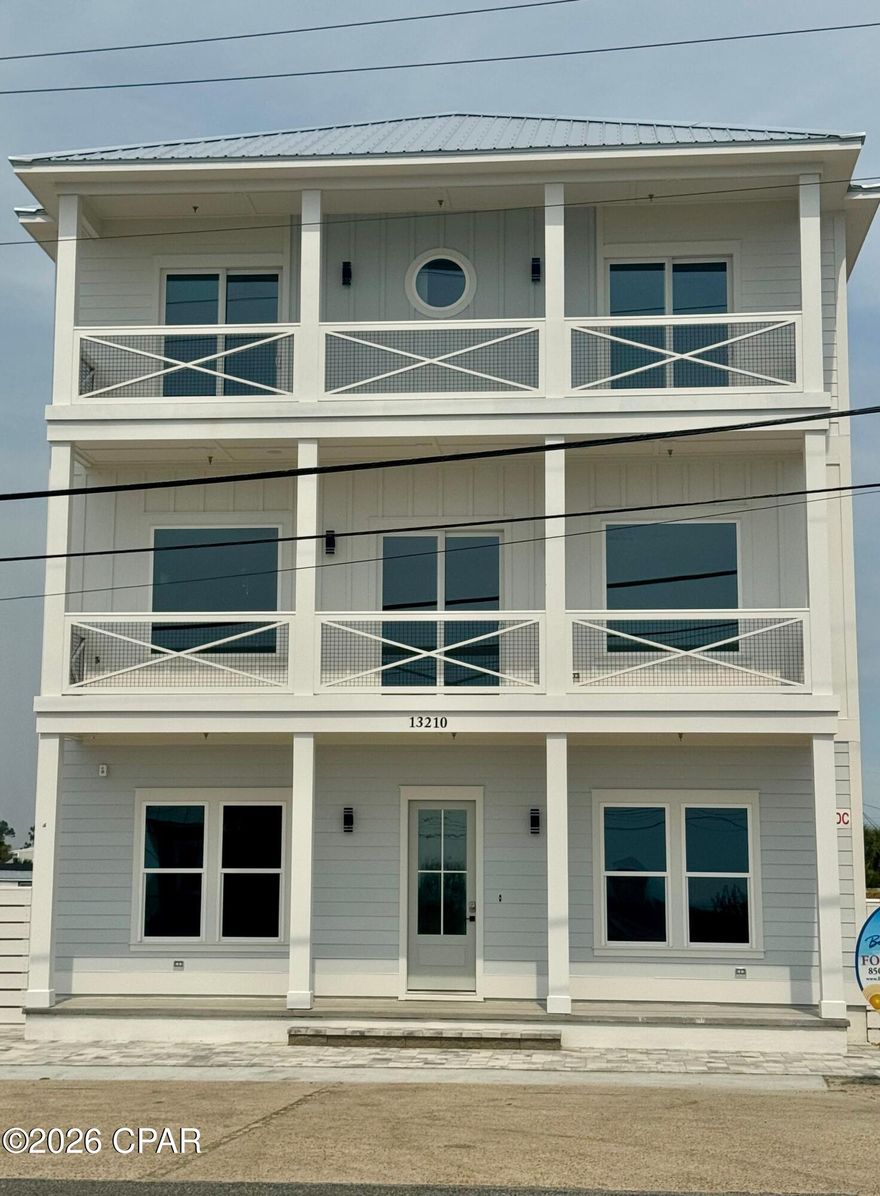 Brand New, just finished Beach House designed as a rental machine with 7 Bedrooms, 1 bunk, 7 full baths, 2 1/2 Baths. Professional photography ordered and will be completed when all the furniture is installed.   Plenty of break out space with multiple Dens and Rec Rooms with Wet Bars.  Outside area includes, cooking station and pool.  Plenty of Parking on Front Beach for 5 cars/trucks and 5 Cars/Trucks on back side of property.  Easy egress when Front Beach is busy, via Middle Beach Road, all this and sleeps 22 along with fantastic Gulf Views on all three floors and Beach Access just across the road.  Already on Rental and booked for the month of April.