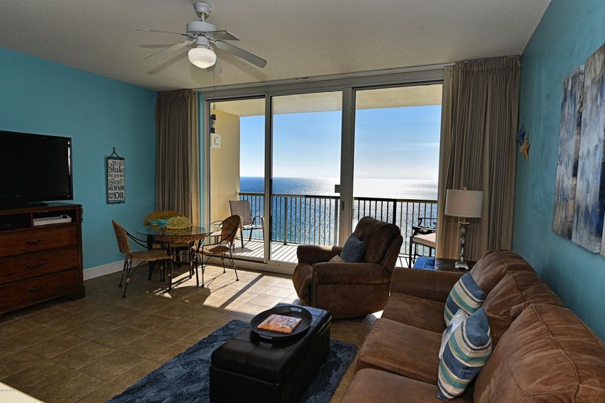 Beautiful Gulf-Front condo right on the beach. Majestic Beach Resort has a well managed HOA with no fee increases for 6 years and no special assessments ever! This spacious Penthouse 1-bedroom unit is perfectly located on the 23rd Floor guaranteeing endless coastal views. The covered, private balcony offers Gulf breezes, sounds of the surf and breathtaking sunsets!  Features a Coastal Green Air system to efficiently run AC and water heater. This spacious Condo is fully furnished and ready to earn rental income! You will find several new items including a King bed, mattress and box spring with nightstands. Also a new Stainless refrigerator and microwave with 3yr transferable warranty. To view Exclusive Resort Amenities Click Majestic offers some of the best amenities, and is one of the best rental properties, on the beach. Guests enjoy two year-round Heated Indoor Pools, three refreshing Outdoor, Children and Kiddie Pools. Relax in the beachfront Hot Tubs. Satisfy at the poolside Bar & Grill. The Internet Cafe and Market probably has whatever you need. Indulge at the Fitness Center with Steam, Sauna, Massage. The onsite Movie Theater for the kids is super fun! Owners Lounge for the big game! Central location and on Trolley line to Pier Park and dog friendly beach. This Resort is Pet Friendly for owners!