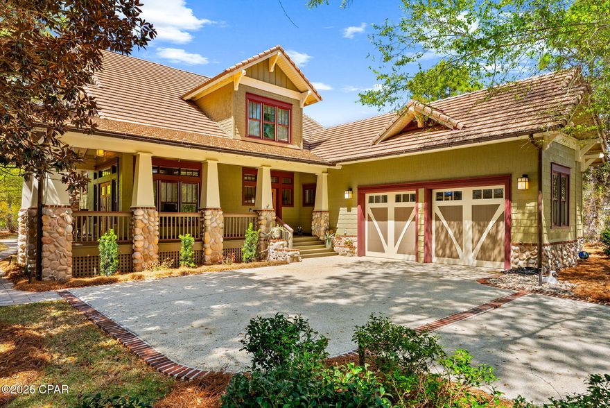 A rare find, offering a boat-slip opportunity with an acceptable offer. 1613 Meadow Lark Way is tucked within the gated community of Wild Heron and positioned along the 4th hole of the Sharks Tooth Golf Course, this thoughtfully designed custom home offers timeless craftsmanship, privacy, and an exceptional setting.

From the moment you arrive, the inviting front porch and natural stone accents set the tone for what's inside. The home features rich woodwork throughout, including custom trim, doors, and cabinetry, creating a warm yet refined feel. The main living area is anchored by a fireplace and framed by abundant natural light, while the open-concept kitchen offers granite countertops, gas range, and generous bar seating ideal for both everyday living and entertaining.

The spacious layout includes multiple living areas, a dedicated dining space, and a flex room perfect for a home office or sitting area. Large windows and French doors connect the indoor living spaces to the outdoor porches, allowing you to enjoy the peaceful, golf course surroundings.

Situated on a private homesite along the 4th fairway, this property offers a rare combination of tranquility and convenience. Wild Heron residents enjoy access to resort-style amenities including a pool, fitness center, waterfront dock on Lake Powell, , and walking trails just moments from the Gulf's white sand beaches.

A true opportunity to own a well-crafted home in one of Panama City Beach's most sought-after gated communities.