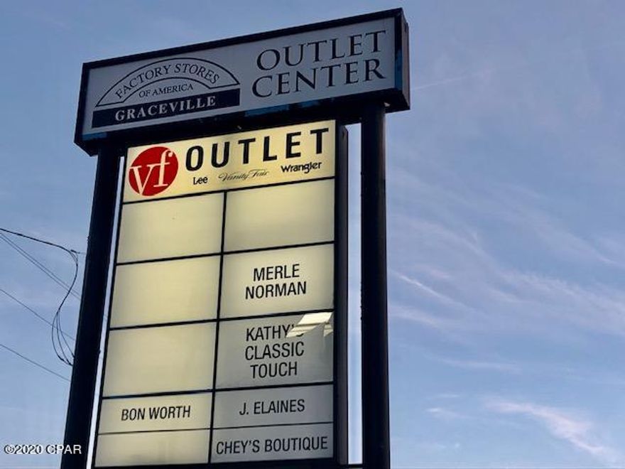 VF Outlet mall on 25 acres of land  that is now vacant with exception of one store that is in the process of vacating.  There are 12 store spaces. - See drawing under ''documents.''  With some repairs needed this is an exceptional opportunity for income producing property.   When full capacity, estimated monthly income is around $120,000 per owner.    It would also be good for warehousing space. The building is common brick with steel frame.  The Vanity Fair addition was added in 1986.