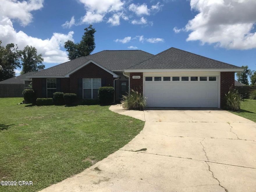 EXTREMELY NICE ALL BRICK HOME LOCATED IN A GREAT NEIGHBORHOOD CLOSE TO SCHOOLS AND SHOPPING, AND EQUALLY CLOSE TO TYNDALL AFB AND NAVAL SYSTEMS CENTER.  BUILT BY PAUL SIMS CONSTRUCTION.  FEATURES A LARGE EAT IN KITCHEN AS WELL AS A FORMAL DINING ROOM.  OTHER FEATURES INCLUDE A GREAT ROOM WITH ELECTRIC FIREPLACE AND 3 SPACIOUS BEDROOMS WITH LARGER THAN AVERAGE CLOSET SPACE. THE MASTER BEDROOM HAS A SITTING AREA AND EXTERIOR ENTRANCE TO THE COVERED PATIO.  THE MASTER BATH IS PRETTY IMPRESSIVE.  IT HAS A DOUBLE SINK VANITY, JACUZZI TUB, SEPARATE SHOWER, AND WALK-IN CLOSET.  EXTERIOR HAS A 2 CAR GARAGE, SCREENED ENCLOSED PATIO, SPRINKLER SYSTEM, AND PRIVACY FENCED BACK YARD. HOME IS CURRENTLY LEASED UNTIL THE END OF NOVEMBER. EASY TO SHOW WITH A LITTLE NOTICE.