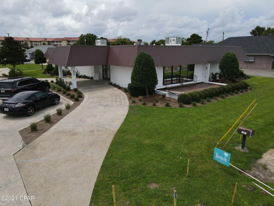 Income property!! This like new office building is ready for an occupant owner, continued use as an income property or a combination of the two. The sellers have put a new roof and HVAC system in. The landscaping is impeccable and there is ample parking. Arnold road is currently undergoing widening and beautification. This property is located in the literal heart of Panama City Beach. It is less than 100 yards to City Hall and PCB Government buildings. It's close to the beach, grocery, shopping and entertainment. Please contact us for income and expense information.Survey and Floor Plan attached in documents.
